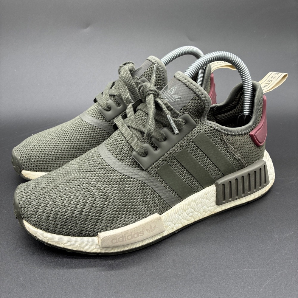 Adidas NMD R1 Utility Sneakers Women's Size 7 Olive Maroon BA7752